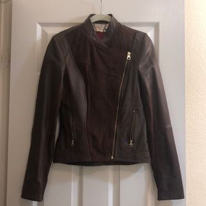 Brown leather and suede jacket from Ted Baker